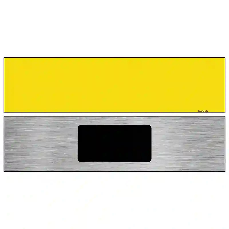 Yellow Solid Blank Novelty Metal Street Sign 6" x 1.5" (KM)