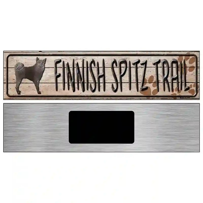 Finnish Spitz Trail Novelty Metal Street Sign 6" x 1.5" (KM)