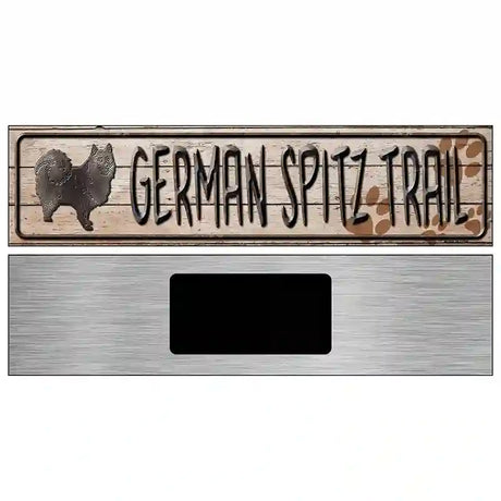 German Spitz Trail Novelty Metal Street Sign 6" x 1.5" (KM)