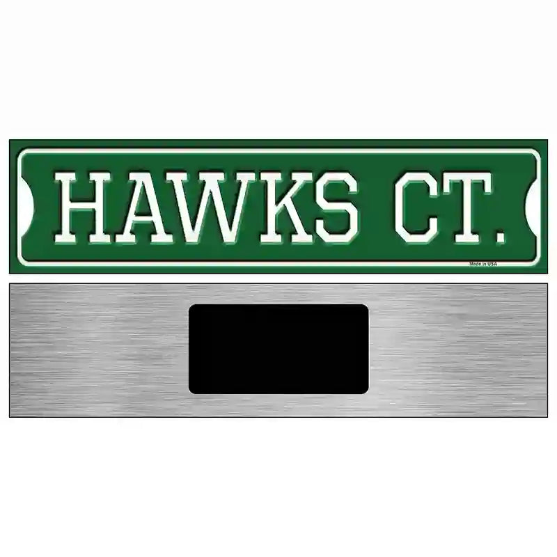 Hawks Ct Novelty Metal Street Sign 6" x 1.5" (KM)