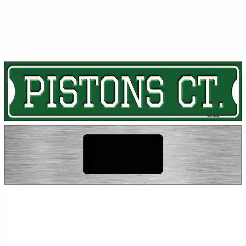 Pistons Ct Novelty Metal Street Sign 6" x 1.5" (KM)