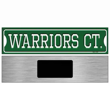 Warriors Ct Novelty Metal Street Sign 6" x 1.5" (KM)