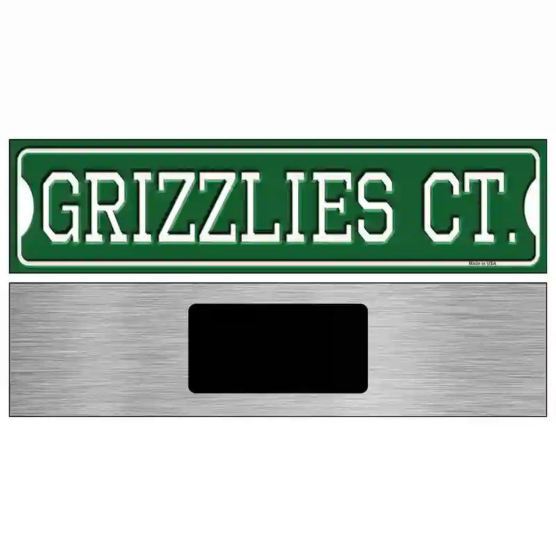 Grizzlies Ct Novelty Metal Street Sign 6" x 1.5" (KM)