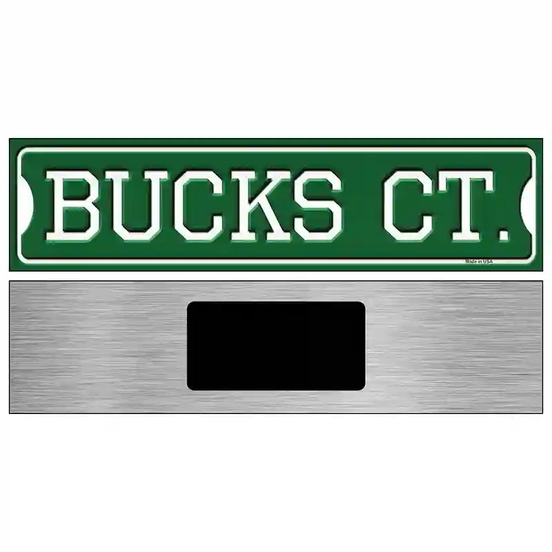 Bucks Ct Novelty Metal Street Sign 6" x 1.5" (KM)