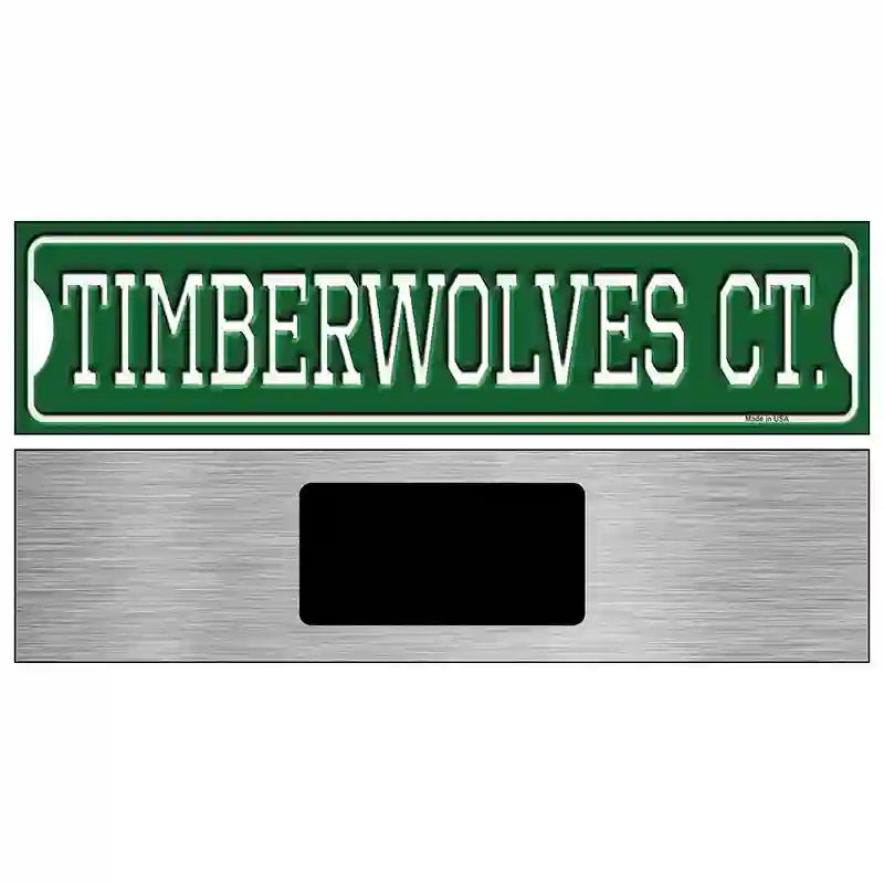 Timberwolves Ct Novelty Metal Street Sign 6" x 1.5" (KM)