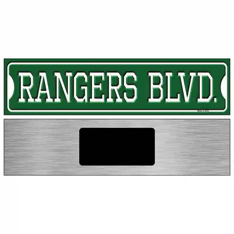 Rangers Blvd Novelty Metal Street Sign 6" x 1.5" (KM)