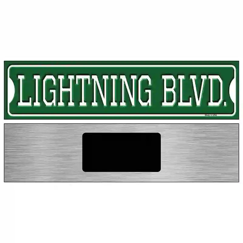 Lightning Blvd Novelty Metal Street Sign 6" x 1.5" (KM)