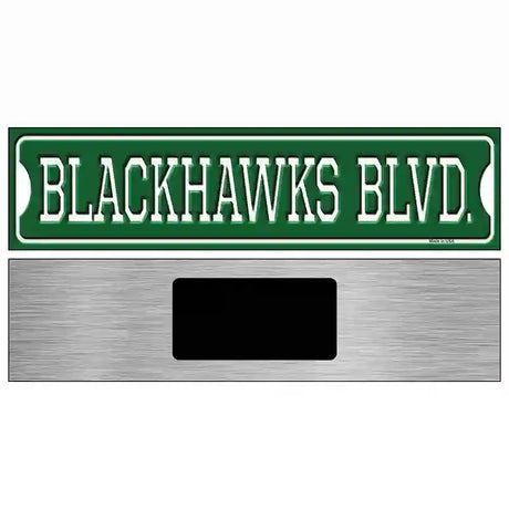 Blackhawks Blvd Novelty Metal Street Sign 6" x 1.5" (KM)