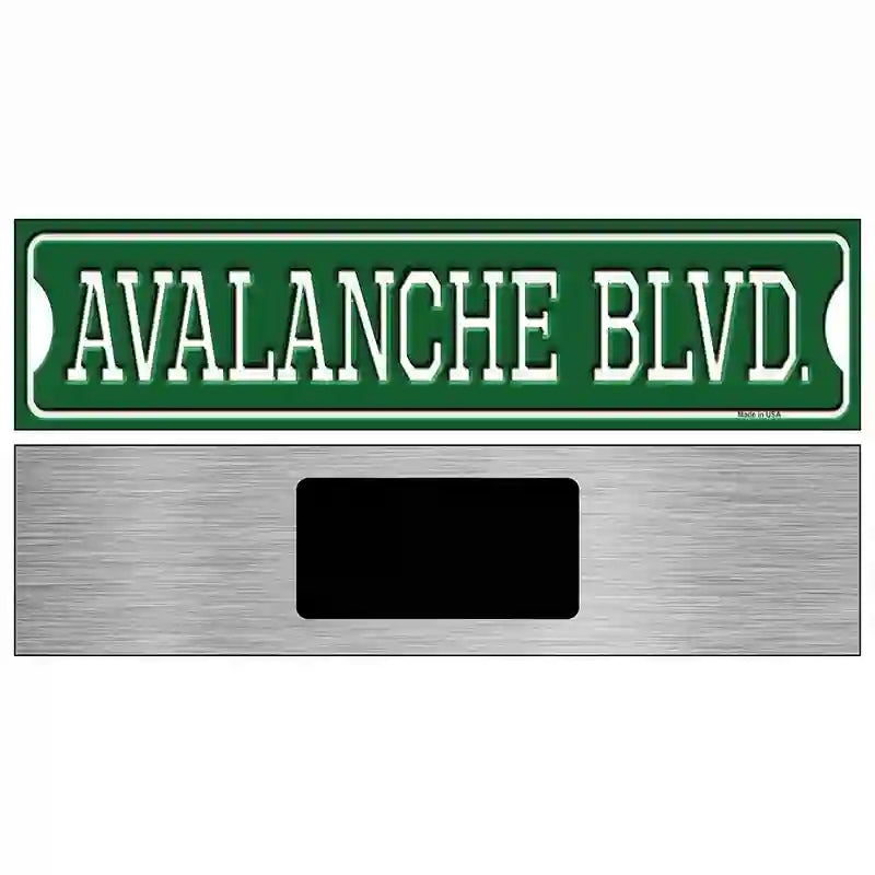 Avalanche Blvd Novelty Metal Street Sign 6" x 1.5" (KM)