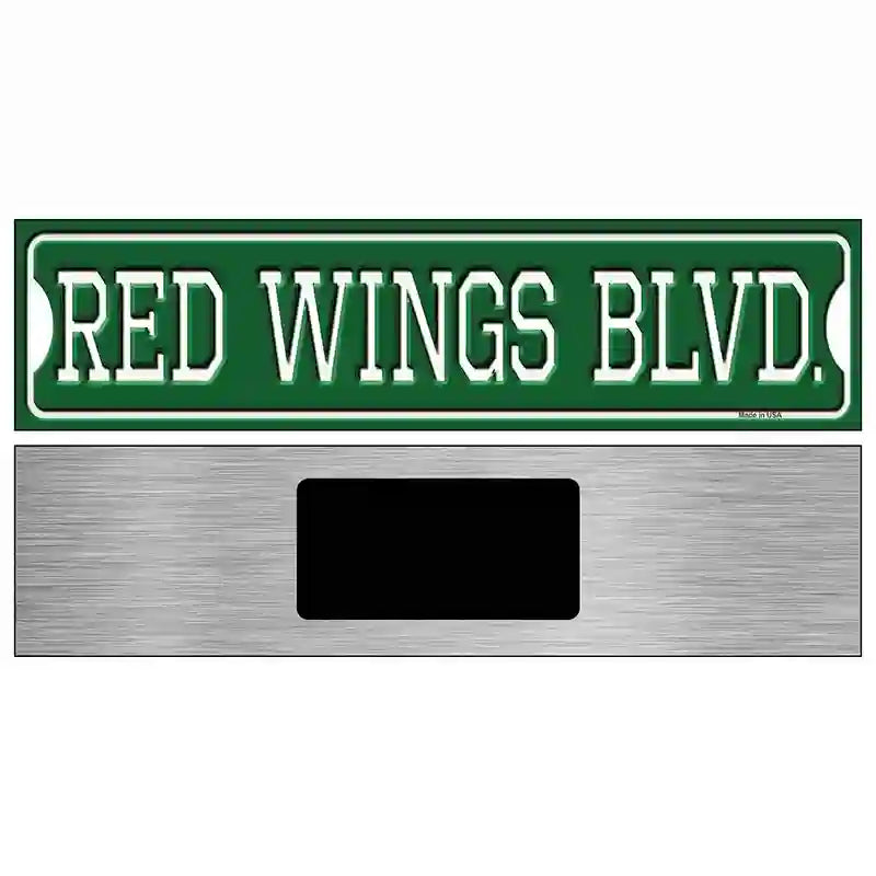 Red Wings Blvd Novelty Metal Street Sign 6" x 1.5" (KM)