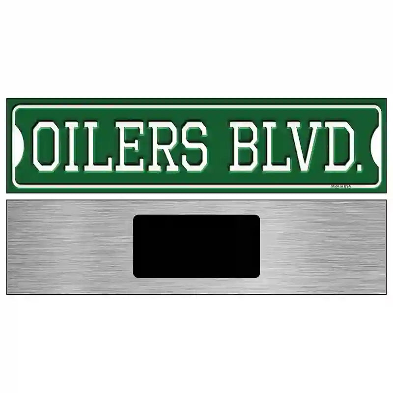 Oilers Blvd Novelty Metal Street Sign 6" x 1.5" (KM)