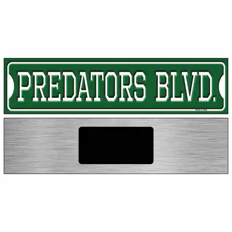 Predators Blvd Novelty Metal Street Sign 6" x 1.5" (KM)