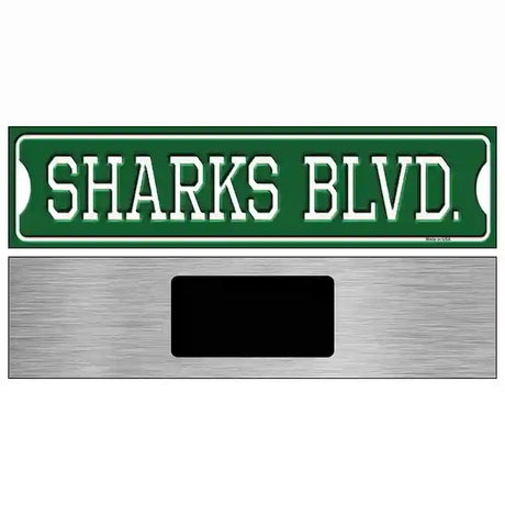 Sharks Blvd Novelty Metal Street Sign 6" x 1.5" (KM)