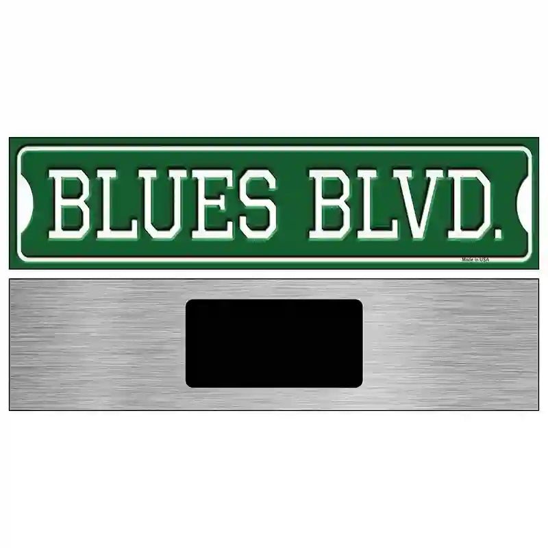 Blues Blvd Novelty Metal Street Sign 6" x 1.5" (KM)