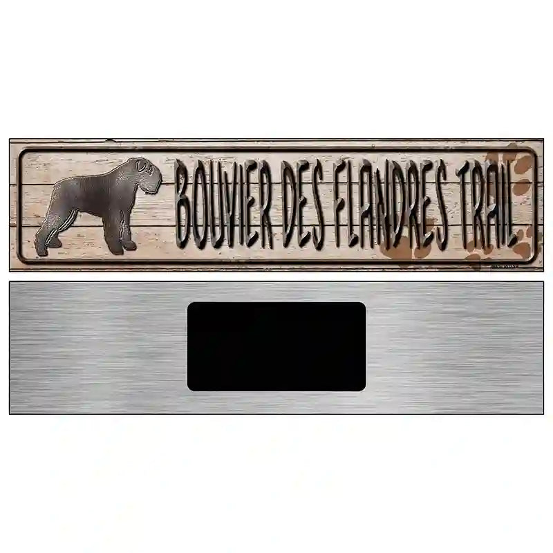 Bouvier Des Flandres Trail Novelty Metal Street Sign 6" x 1.5" (KM)