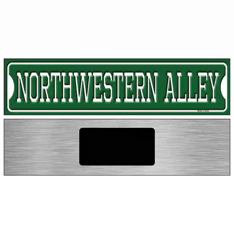 Northwestern Alley Novelty Metal Street Sign 6" x 1.5" (KM)