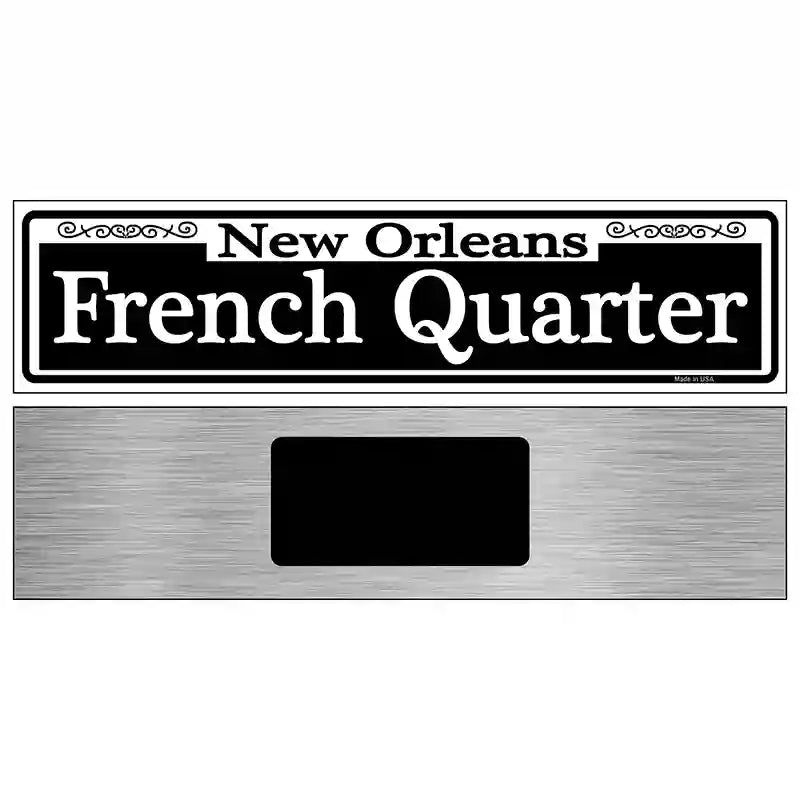 New Orleans French Quarter Novelty Metal Street Sign 6" x 1.5" (KM)