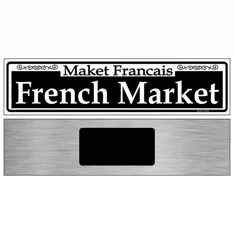 French Market Novelty Metal Street Sign 6" x 1.5" (KM)