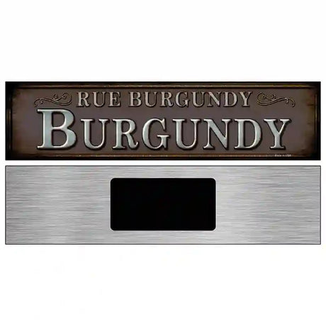 Rue Burgundy Novelty Metal Street Sign 6" x 1.5" (KM)