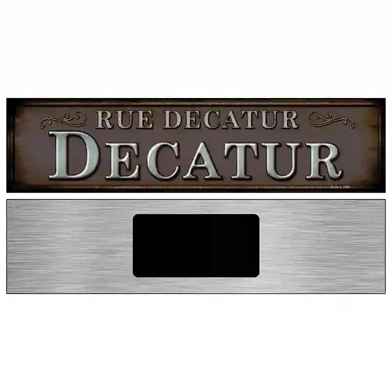 Rue Decatur Novelty Metal Street Sign 6" x 1.5" (KM)