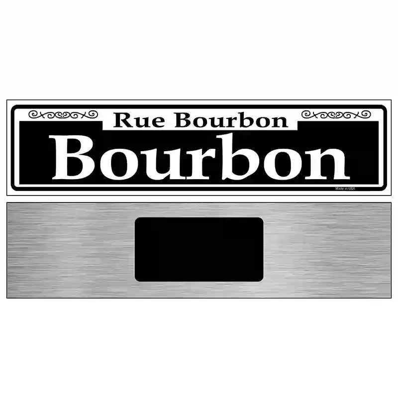 Bourbon Novelty Metal Street Sign 6" x 1.5" (KM)