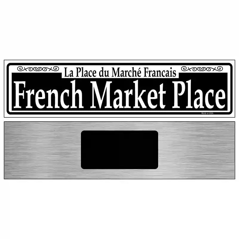 French Market Place Novelty Metal Street Sign 6" x 1.5" (KM)