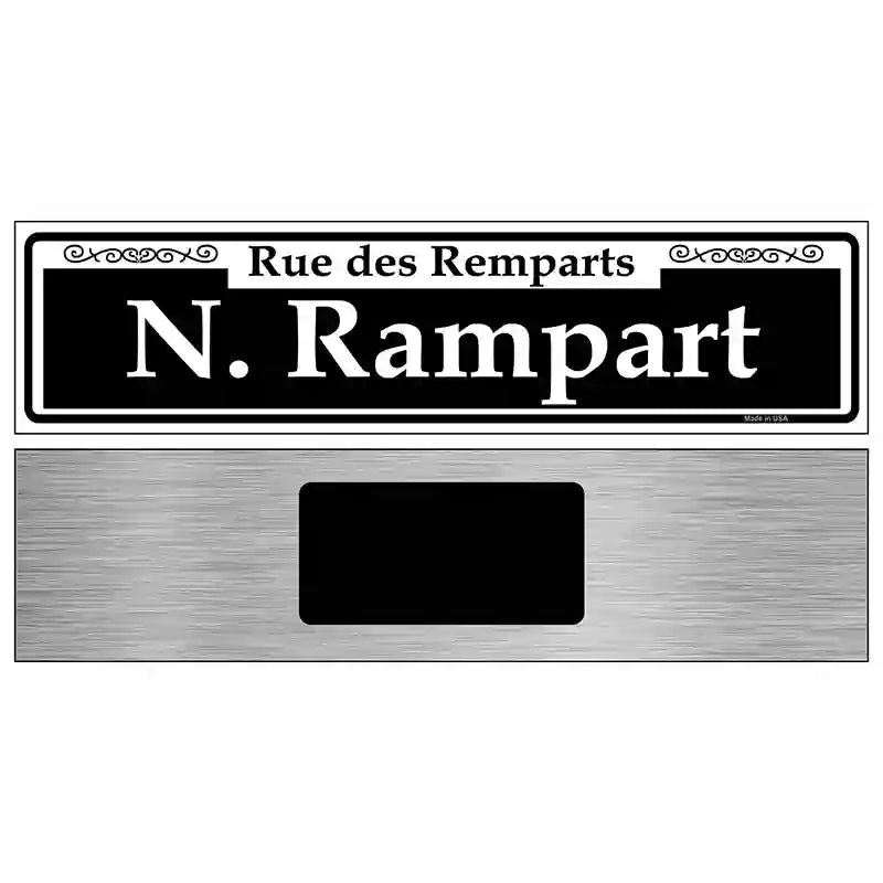 N. Rampart Novelty Metal Street Sign 6" x 1.5" (KM)