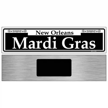 Mardi Gras Novelty Metal Street Sign 6" x 1.5" (KM)