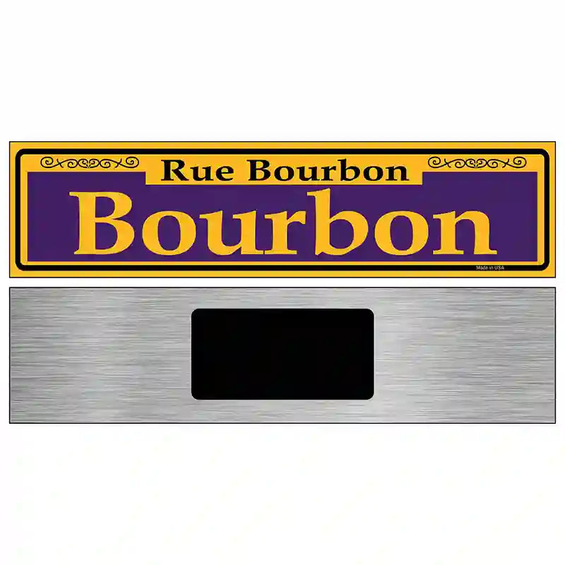 Bourbon Purple Novelty Metal Street Sign 6" x 1.5" (KM)