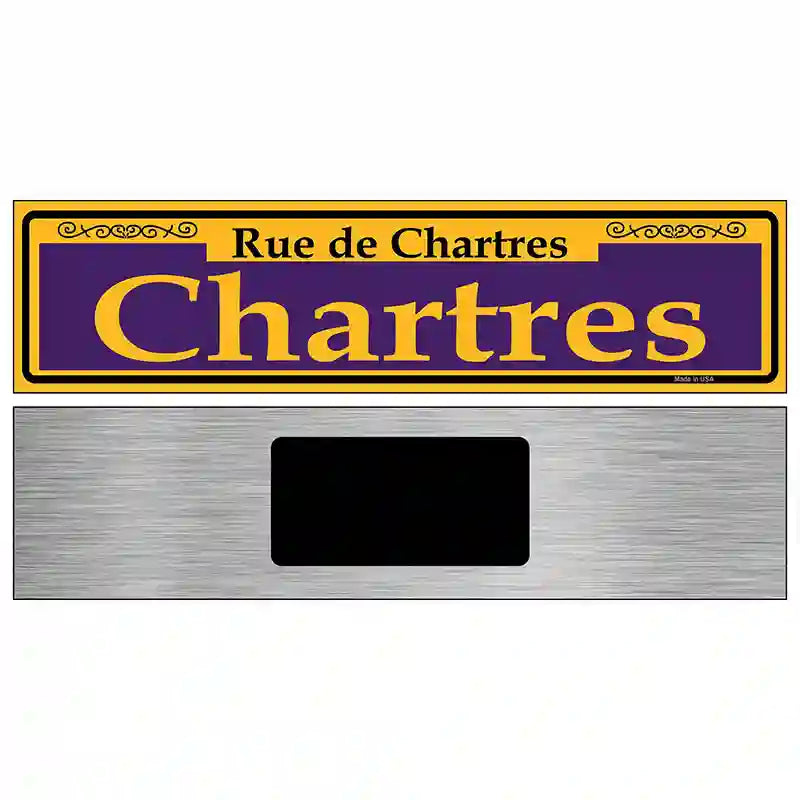 Chartres Purple Novelty Metal Street Sign 6" x 1.5" (KM)