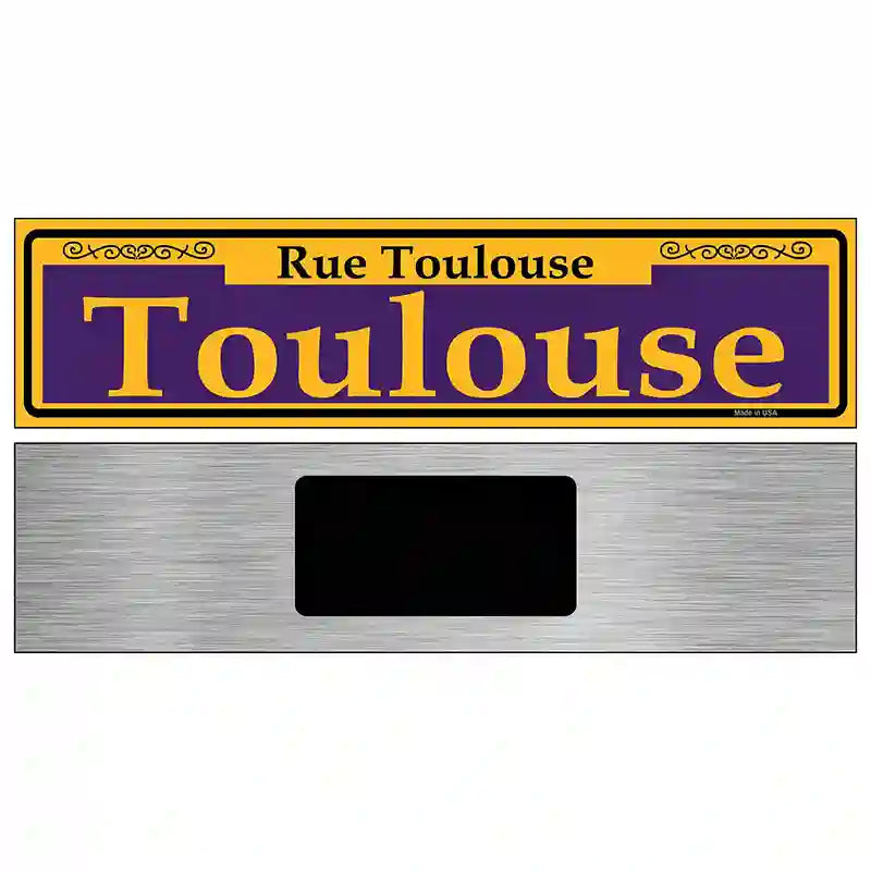 Toulouse Purple Novelty Metal Street Sign 6" x 1.5" (KM)