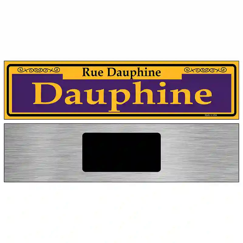 Dauphine Purple Novelty Metal Street Sign 6" x 1.5" (KM)