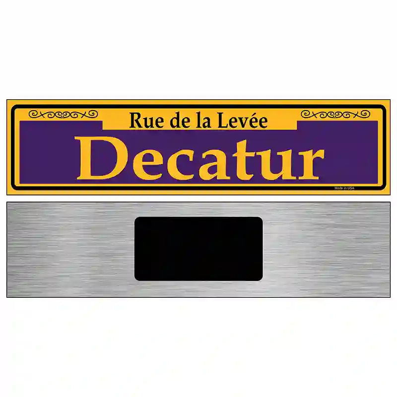 Decatur Purple Novelty Metal Street Sign 6" x 1.5" (KM)