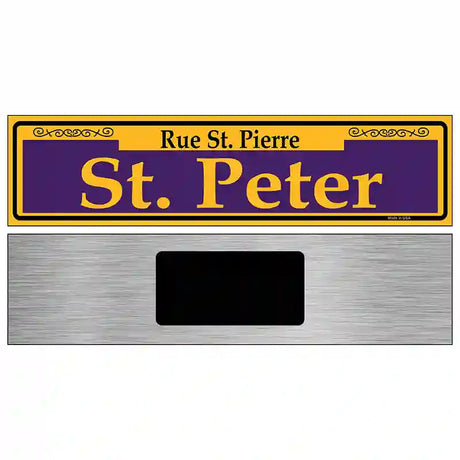 St. Peter Purple Novelty Metal Street Sign 6" x 1.5" (KM)