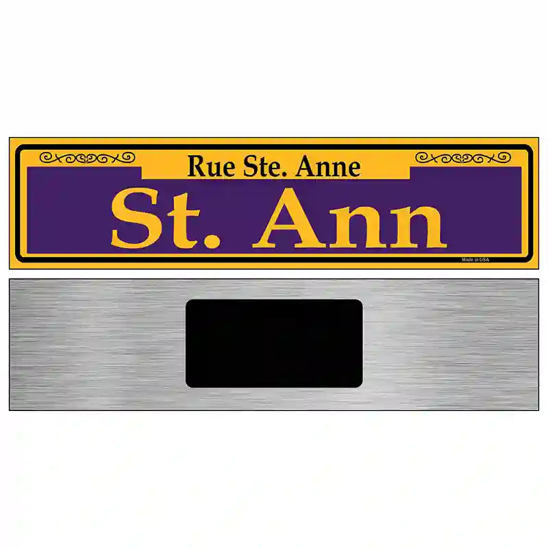 St. Ann Purple Novelty Metal Street Sign 6" x 1.5" (KM)