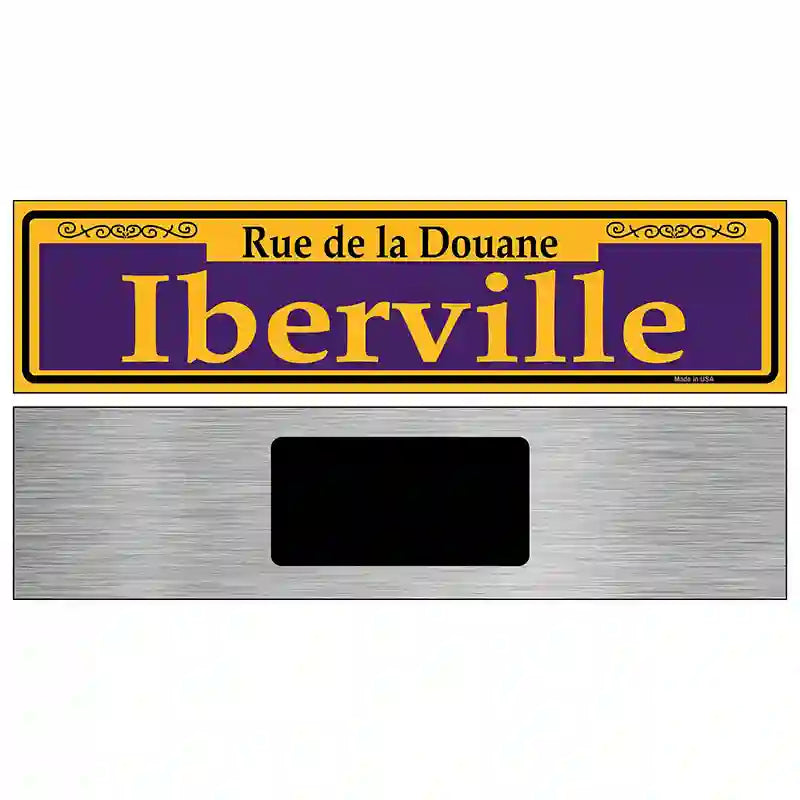 Iberville Purple Novelty Metal Street Sign 6" x 1.5" (KM)