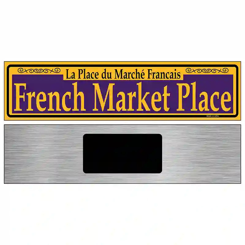 French Market Place Purple Novelty Metal Street Sign 6" x 1.5" (KM)