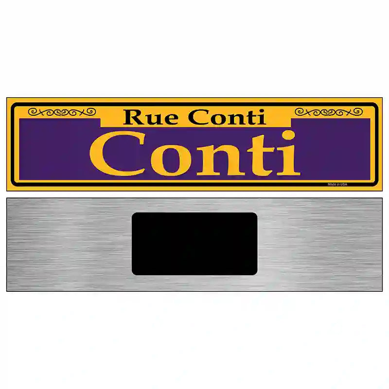 Conti Purple Novelty Metal Street Sign 6" x 1.5" (KM)