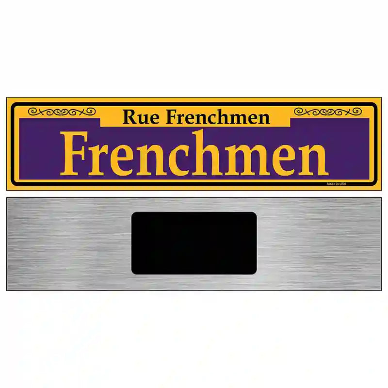 Frenchmen Purple Novelty Metal Street Sign 6" x 1.5" (KM)