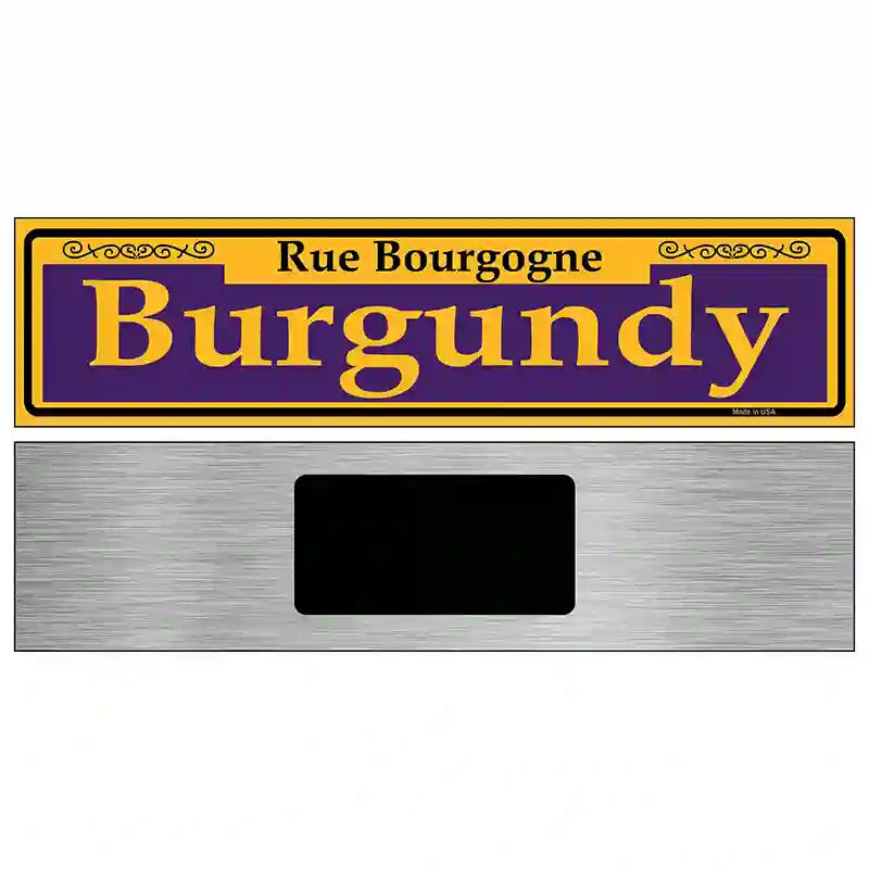 Burgundy Purple Novelty Metal Street Sign 6" x 1.5" (KM)