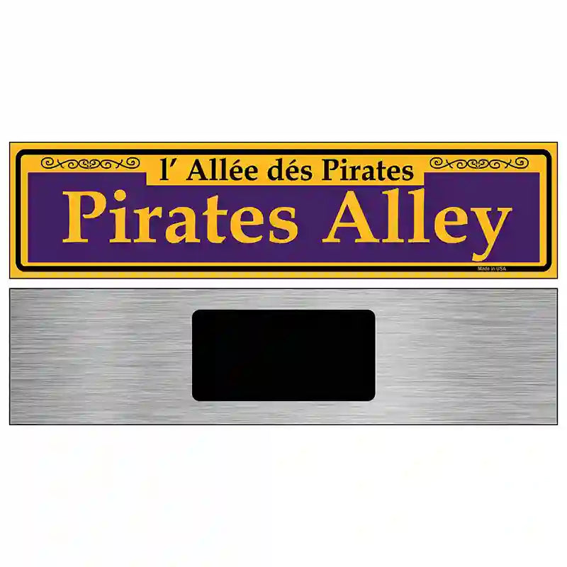 Pirates Alley Purple Novelty Metal Street Sign 6" x 1.5" (KM)