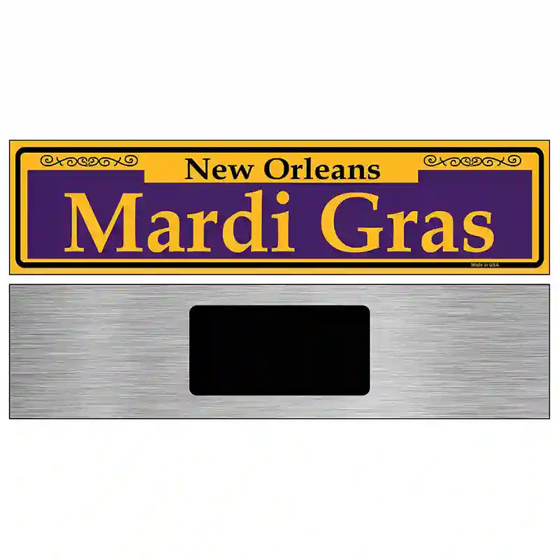 Mardi Gras Purple Novelty Metal Street Sign 6" x 1.5" (KM)