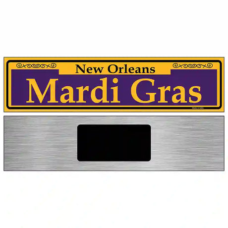 Mardi Gras Purple Novelty Metal Street Sign 6" x 1.5" (KM)