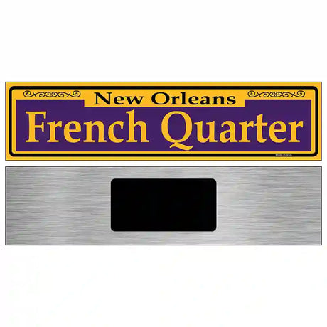 French Quarter Purple Novelty Metal Street Sign 6" x 1.5" (KM)