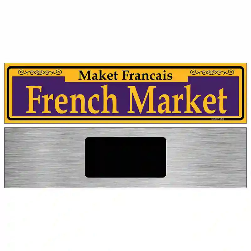 French Market Purple Novelty Metal Street Sign 6" x 1.5" (KM)