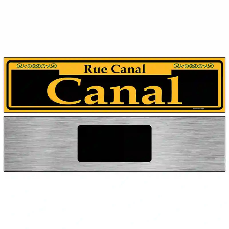 Canal Yellow Novelty Metal Street Sign 6" x 1.5" (KM)