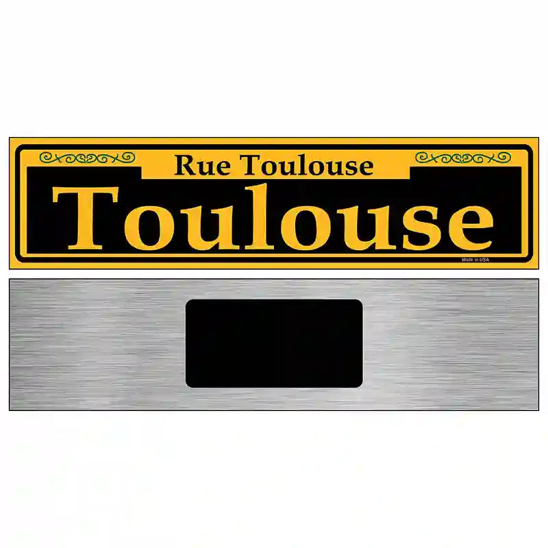 Toulouse Yellow Novelty Metal Street Sign 6" x 1.5" (KM)