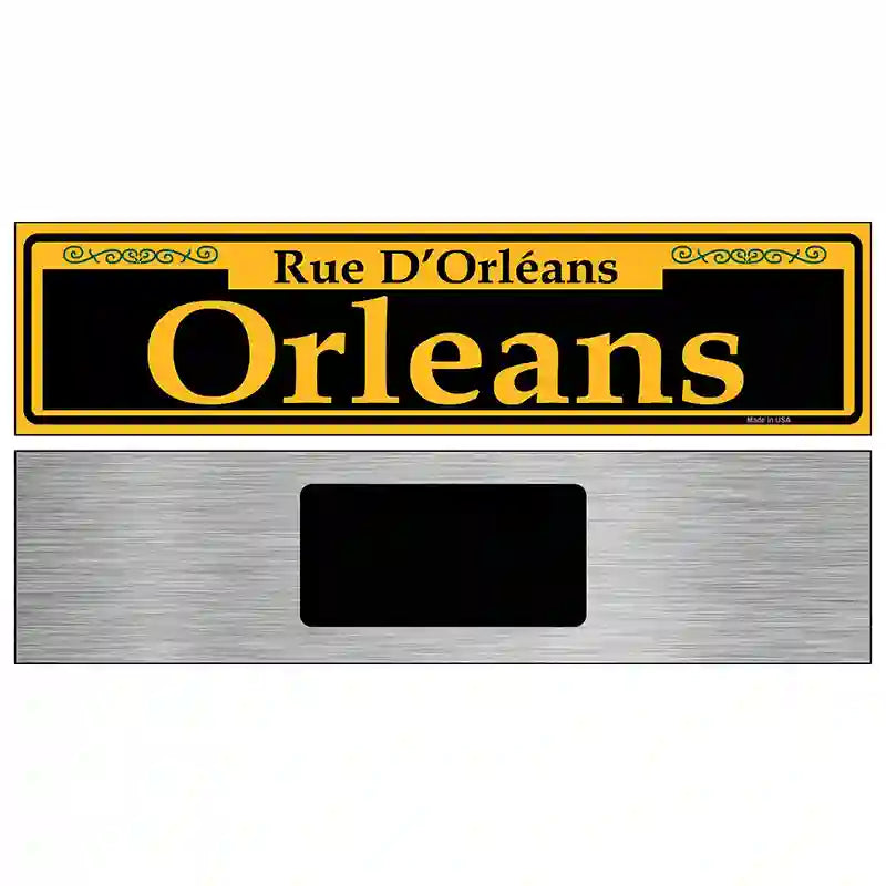 Orleans Yellow Novelty Metal Street Sign 6" x 1.5" (KM)