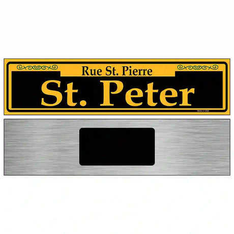 St. Peter Yellow Novelty Metal Street Sign 6" x 1.5" (KM)