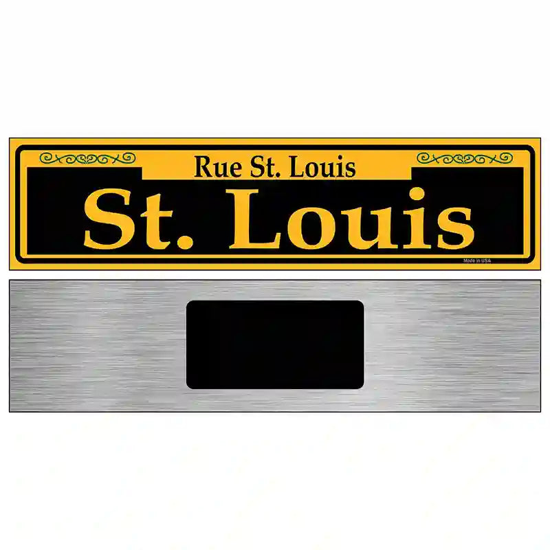 St. Louis Yellow Novelty Metal Street Sign 6" x 1.5" (KM)